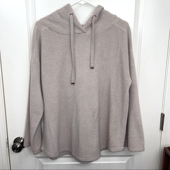 Soft Surroundings Tan Hooded Teddy Pullover Top M - Picture 13 of 13